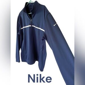 Nike Golf-Large half-zip therma-fit fleece. Navy/white. Embroidered logo. EUC!